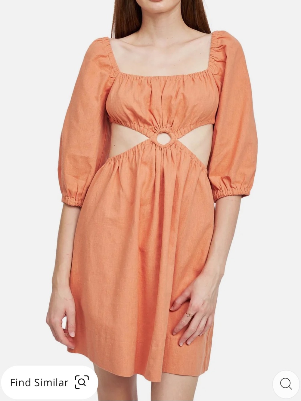 Orange Cutout Midi Dress